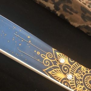 14k Gold Threader Earrings with CZ